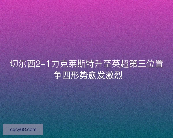 切尔西2-1力克莱斯特升至英超第三位置 争四形势愈发激烈