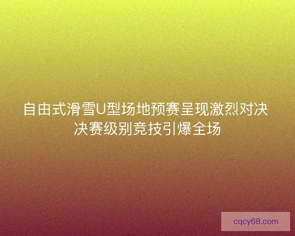 自由式滑雪U型场地预赛呈现激烈对决 决赛级别竞技引爆全场 自由式滑雪U型场地预赛呈现激烈对决 决赛级别竞技引爆全场