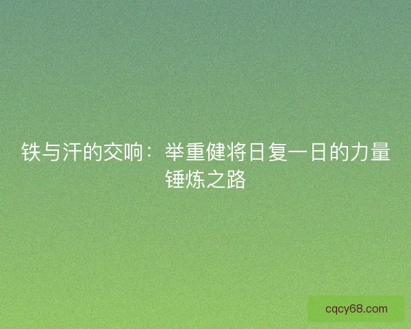 铁与汗的交响:举重健将日复一日的力量锤炼之路 铁与汗的交响:举重健将日复一日的力量锤炼之路