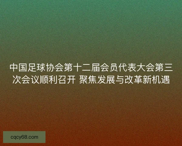 中国足球协会第十二届会员代表大会第三次会议顺利召开 聚焦发展与改革新机遇